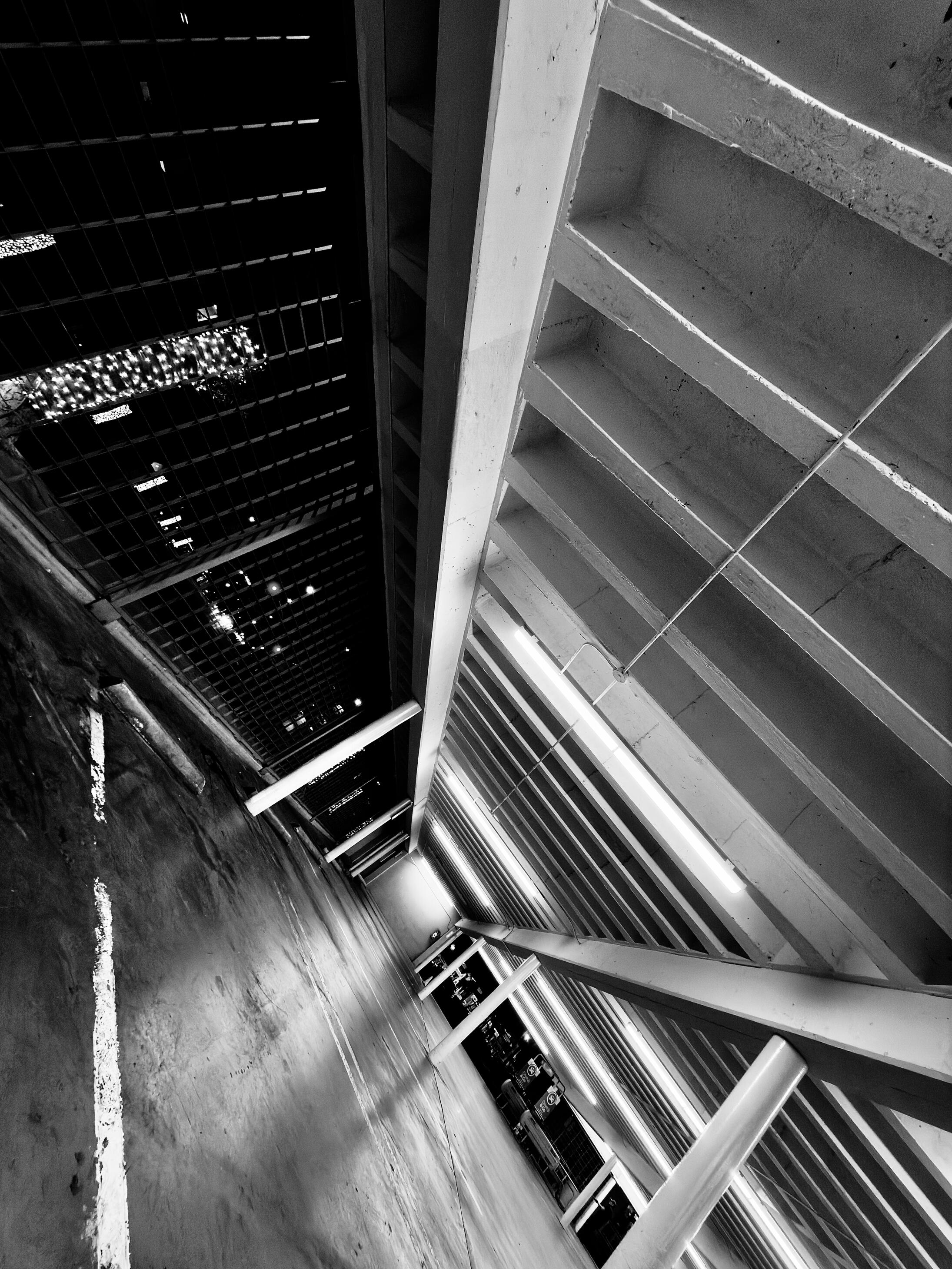 beverly hills garage - s | h | a | d | o | w L.A. - B&W Industrial Noir Architectural Geometry - Los Angeles Urban Photography - 1/1 Unique Artifact - Gutterstars Studio.